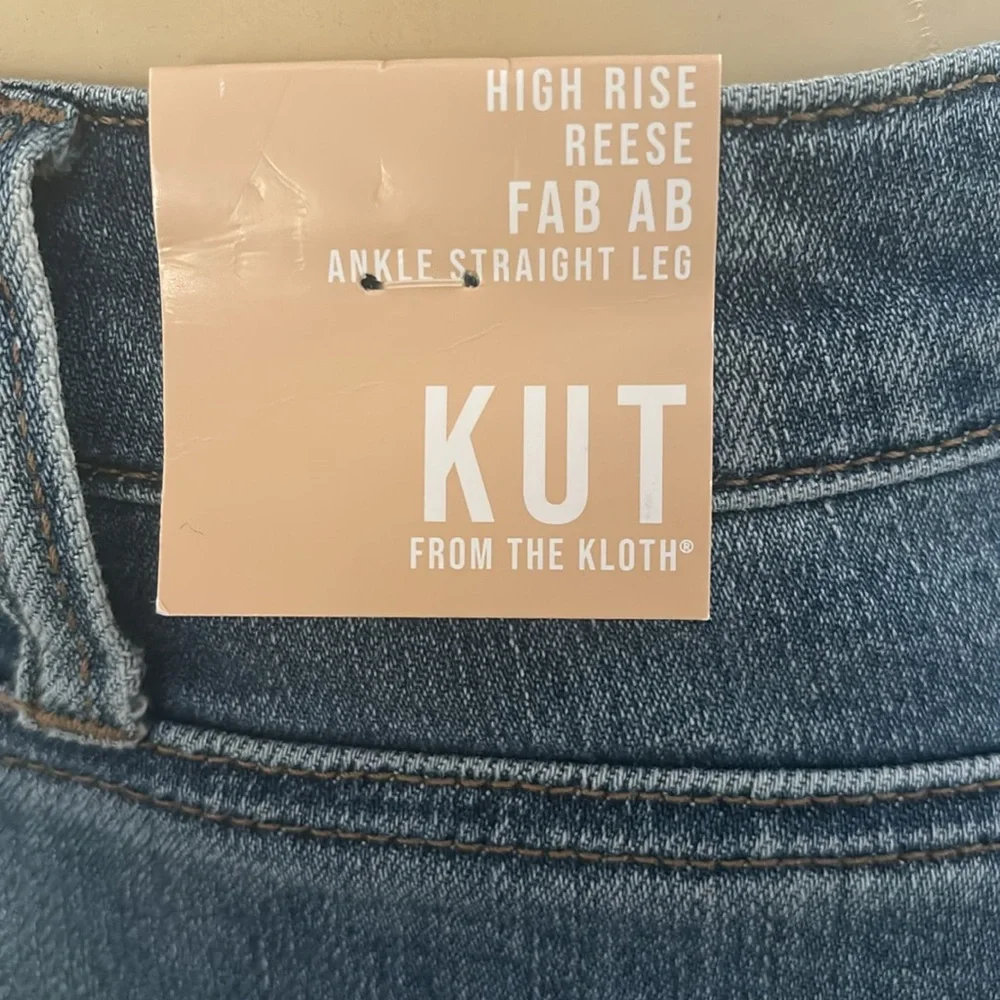 Kut from the Koth Reese Fab Ab Rhinestone HighWaist Ankle Slim Straight Leg Jean - Picture 8 of 8